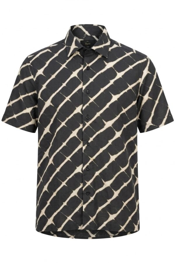 Black Tie-Dye Print Shirt