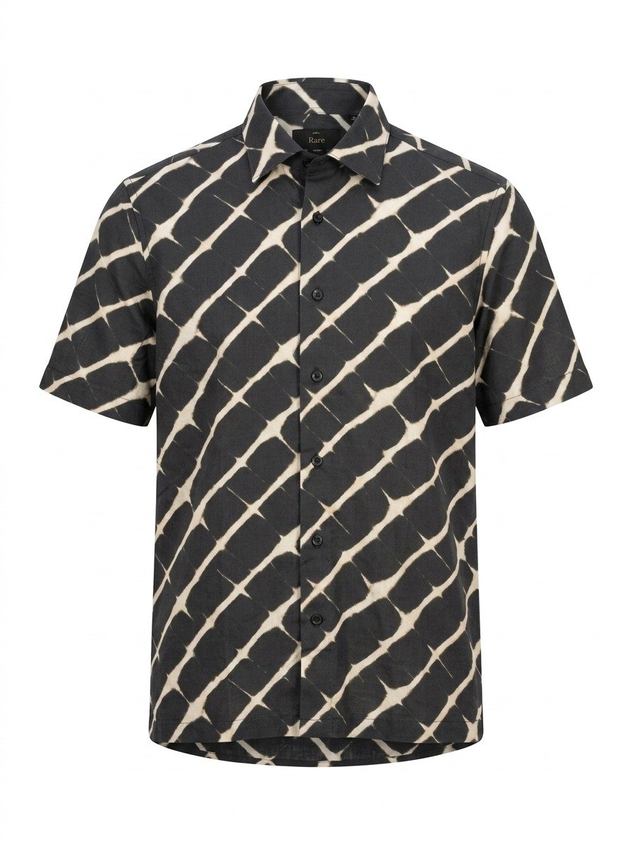 Black Tie-Dye Print Shirt - Image 2