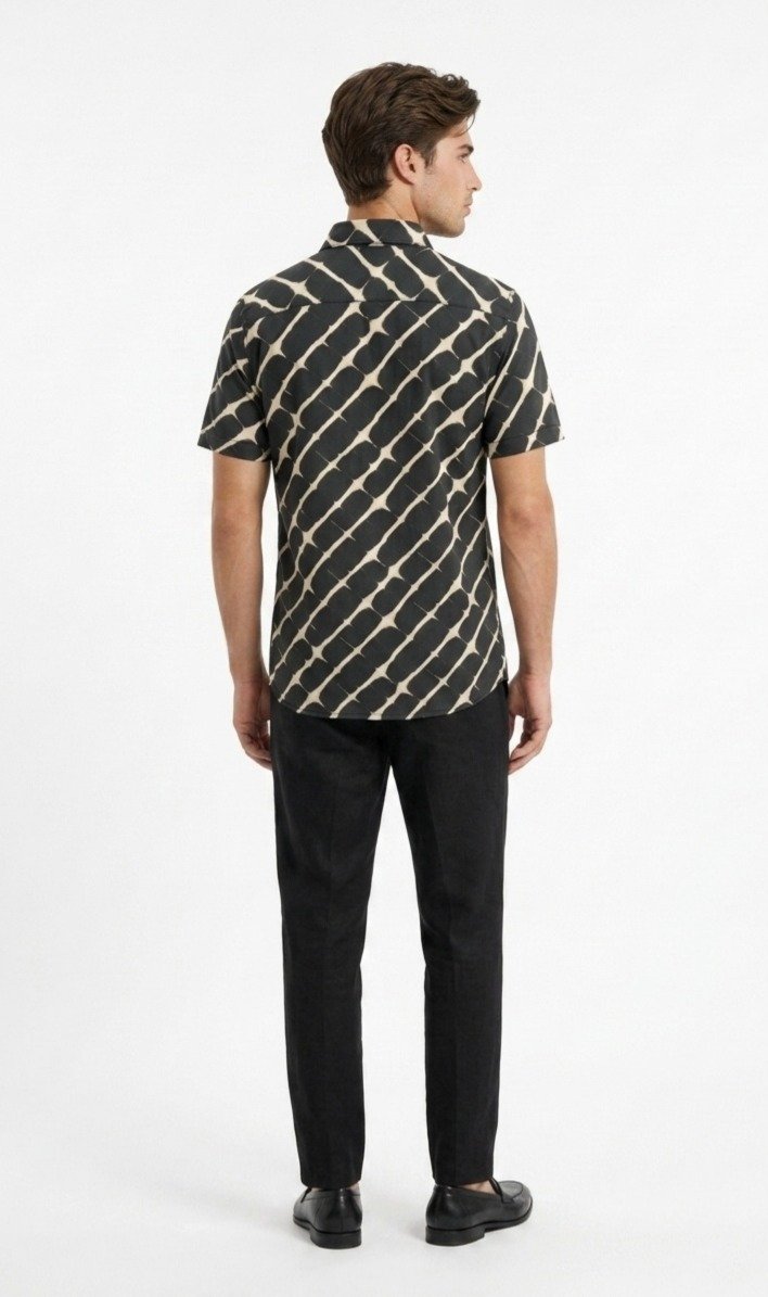 Black Tie-Dye Print Shirt - Image 4
