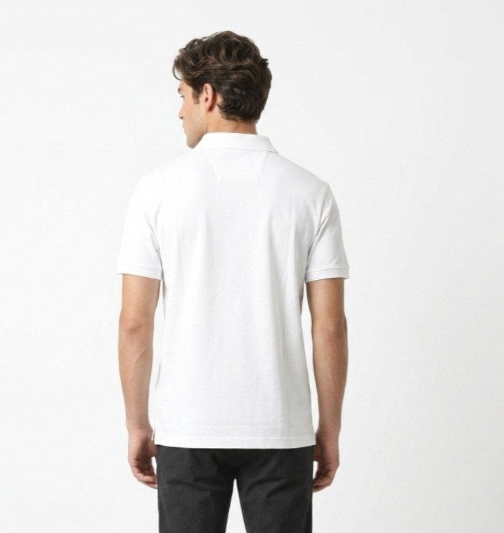 White Logo Collar Polo T-Shirt - Image 3
