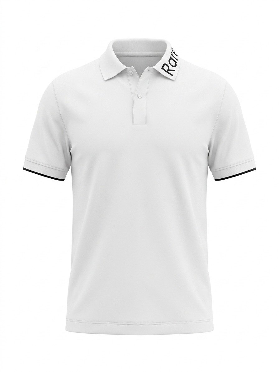 White Logo Collar Polo T-Shirt - Image 5