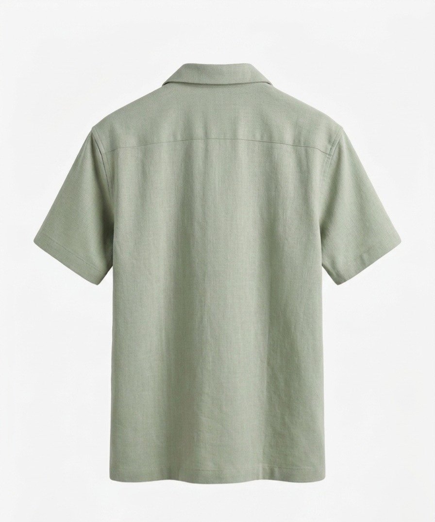 Olive Green Camp Collar Shirt - Image 5