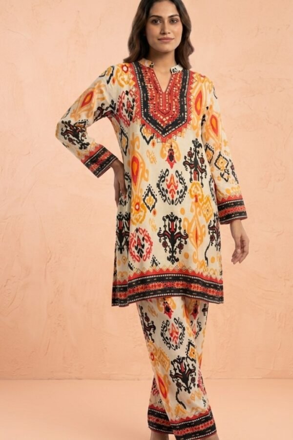 Printed Ethnic Kurta Pant Set