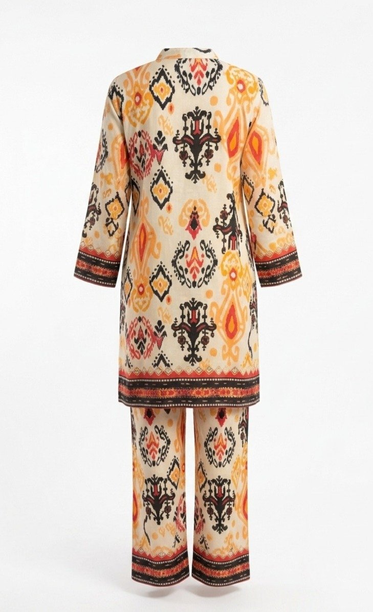Printed Ethnic Kurta Pant Set - Image 5