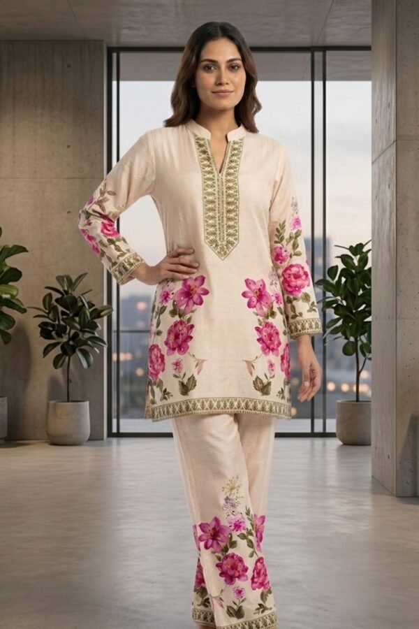 Floral Embroidered Kurta Pant Set