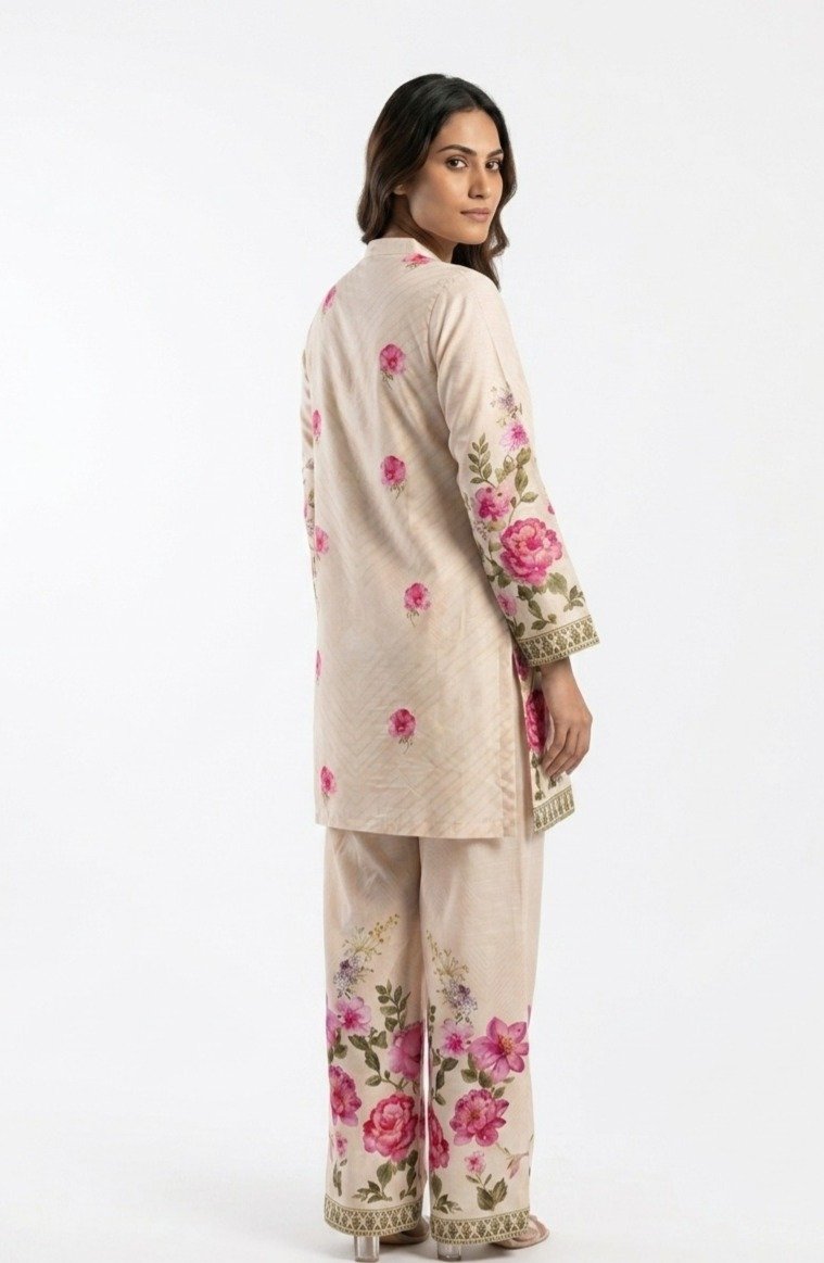 Floral Embroidered Kurta Pant Set - Image 2