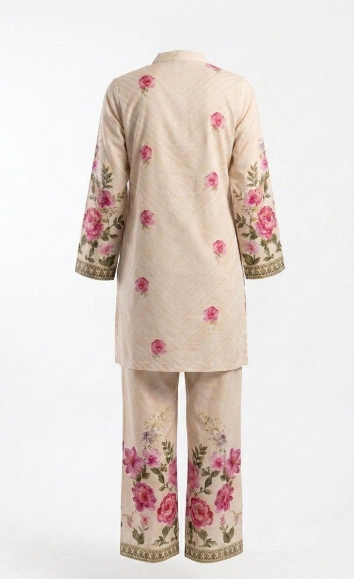 Floral Embroidered Kurta Pant Set - Image 5