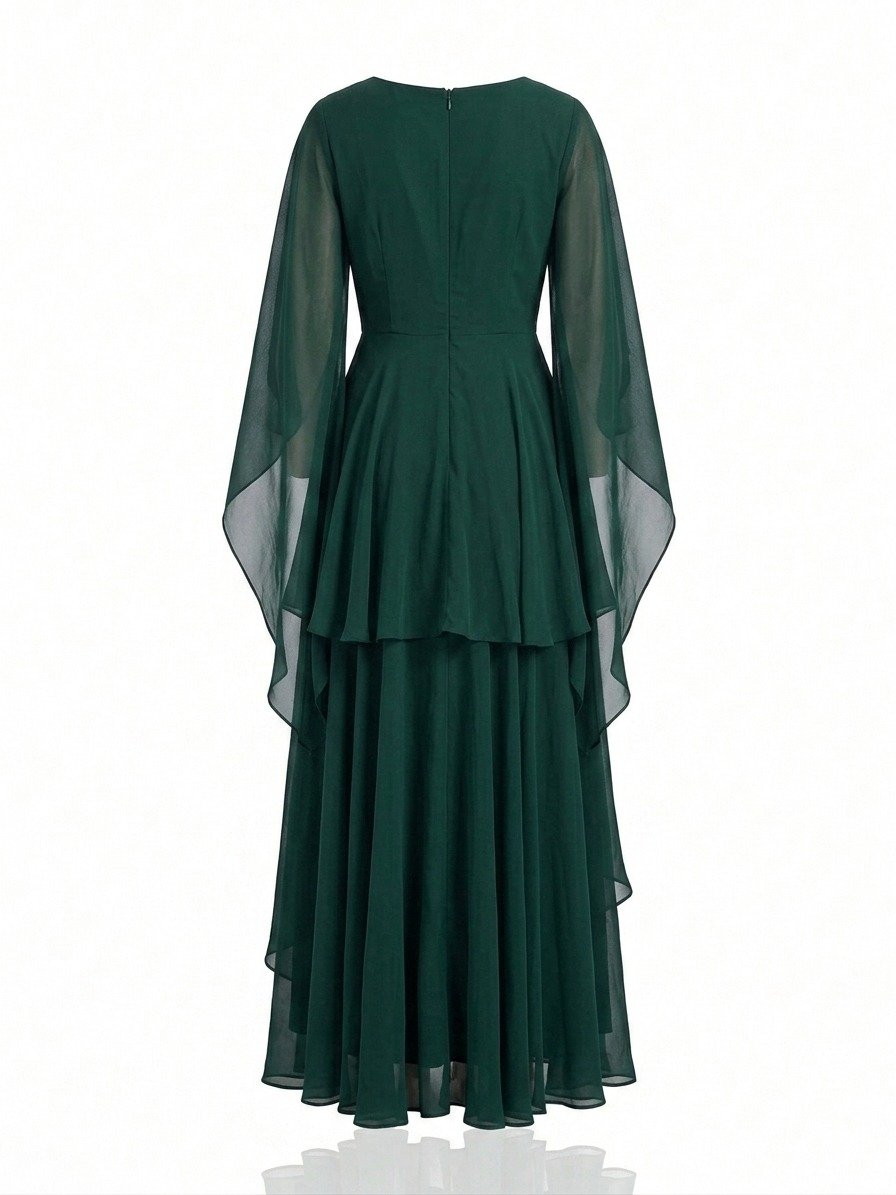Dark Green Embellished Gown - Image 4