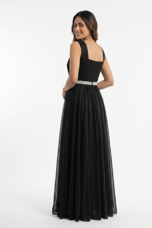 Black Pleated Maxi Gown