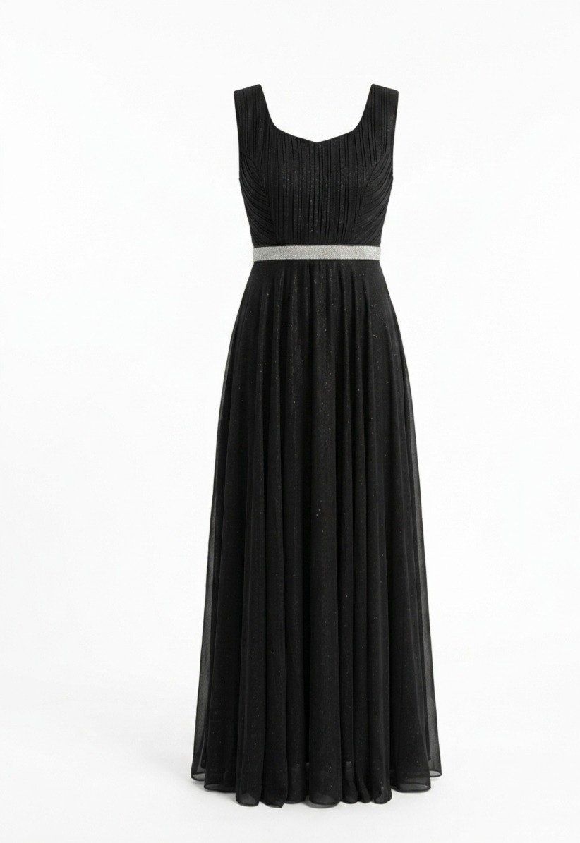 Black Pleated Maxi Gown - Image 4