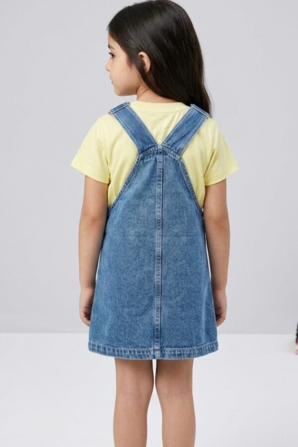 Girls Barbie Denim Dungaree Dress