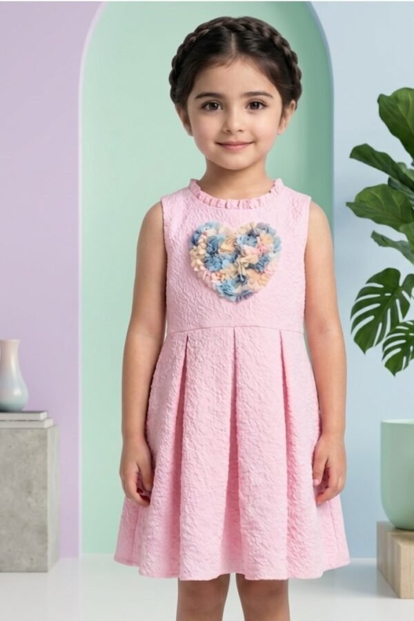 Pink Textured Heart Frock