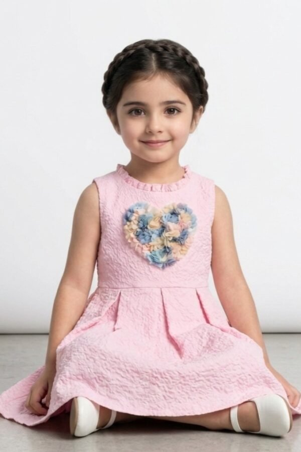 Pink Textured Heart Frock