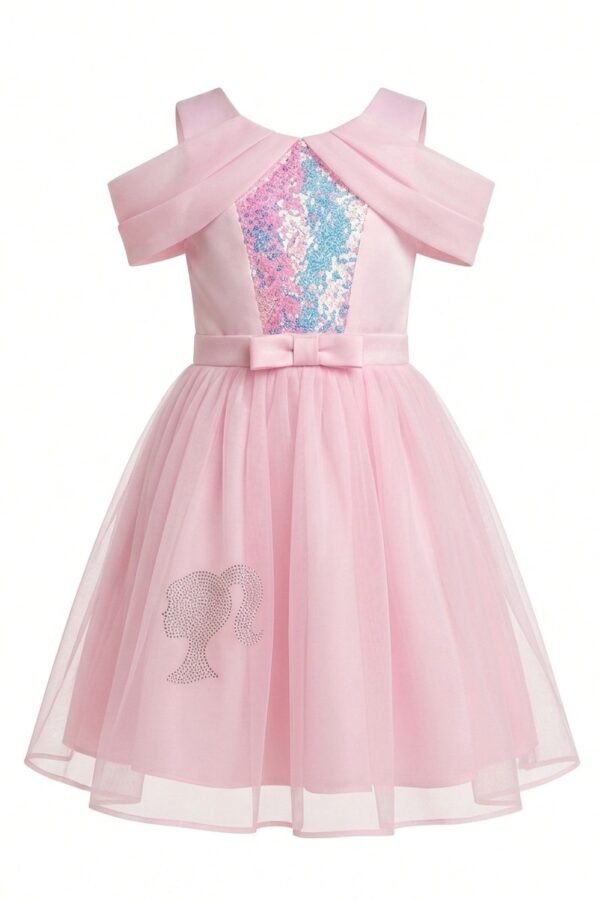 Pink Sequined Barbie Party Frock