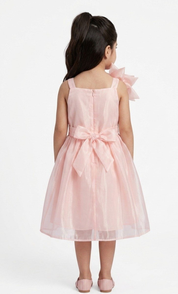 Pink Barbie Floral Party Frock - Image 2
