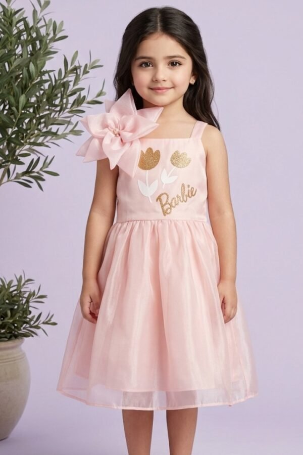 Pink Barbie Floral Party Frock