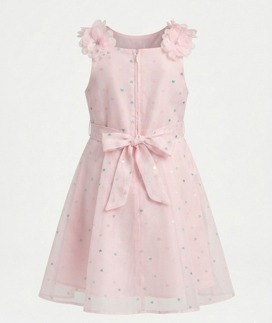 Pink Floral Embellished Party Frock - Image 4