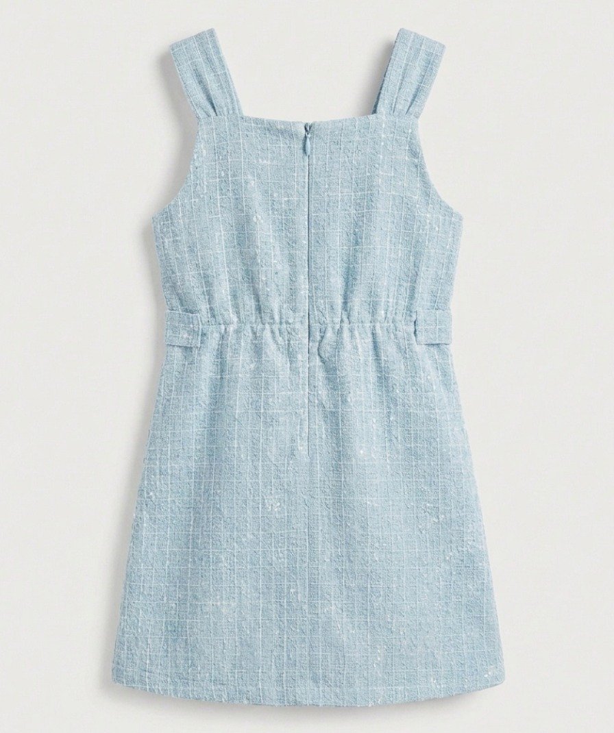 Blue Bow Textured Party Frock - Image 5