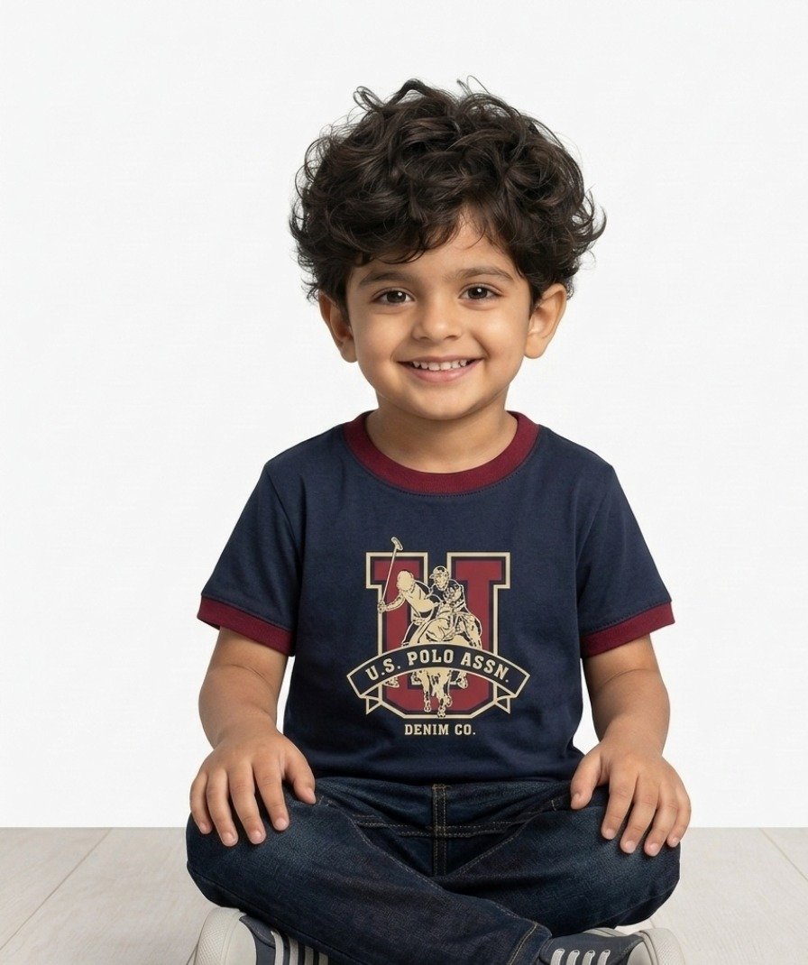 Boys Navy Graphic Casual T-Shirt - Image 4