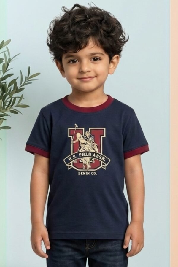 Boys Navy Graphic Casual T-Shirt