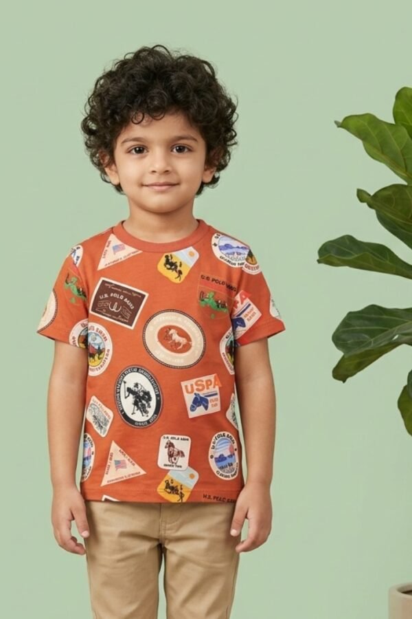 Boys Brown Heritage Graphic T-Shirt
