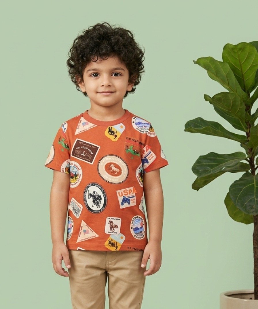 Boys Brown Heritage Graphic T-Shirt