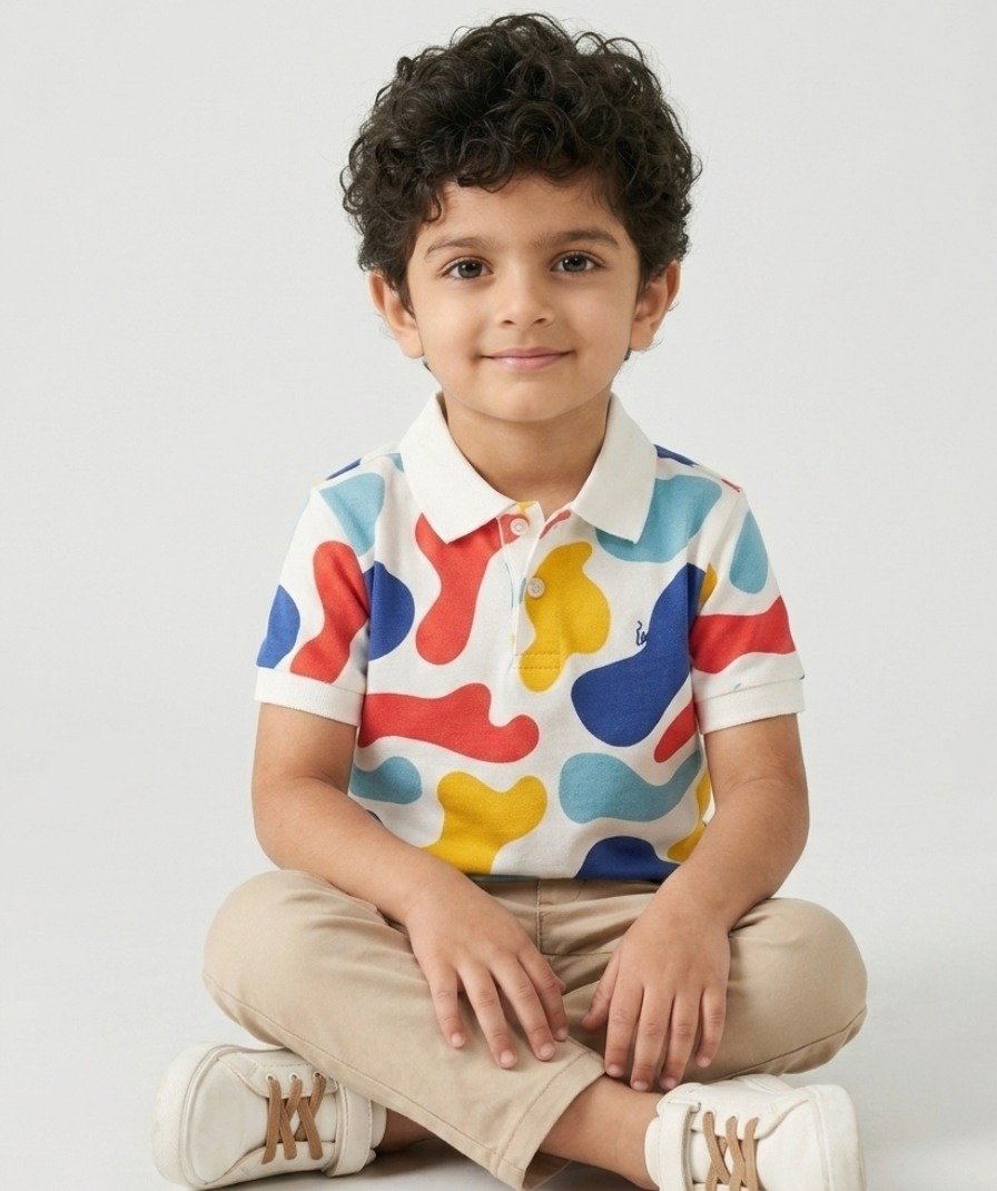 Boys Multi-Color Abstract Polo - Image 5