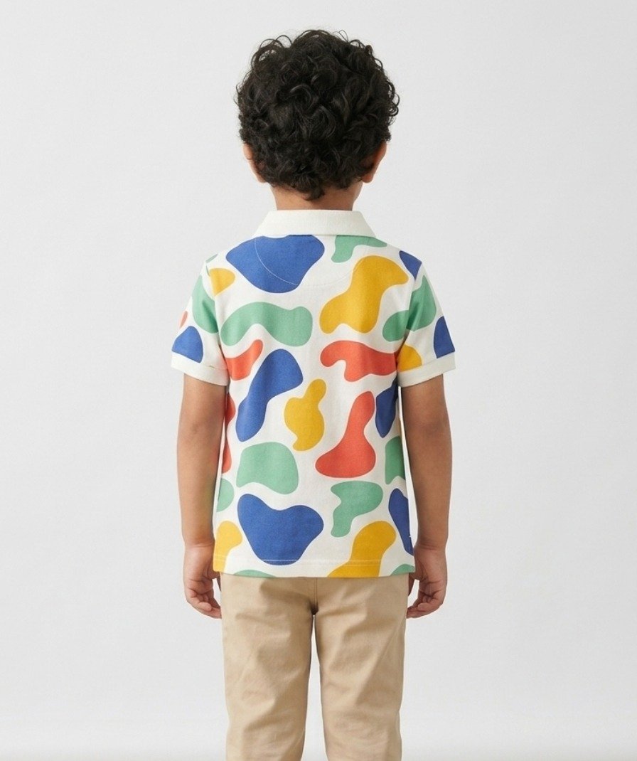 Boys Multi-Color Abstract Polo - Image 4