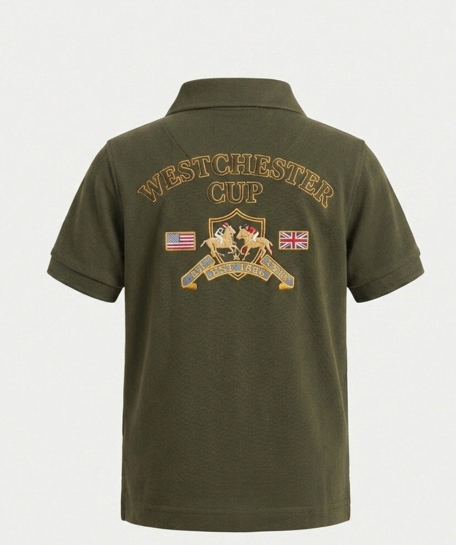 Boys Olive Heritage Polo Shirt - Image 3