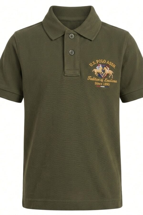 Boys Olive Heritage Polo Shirt