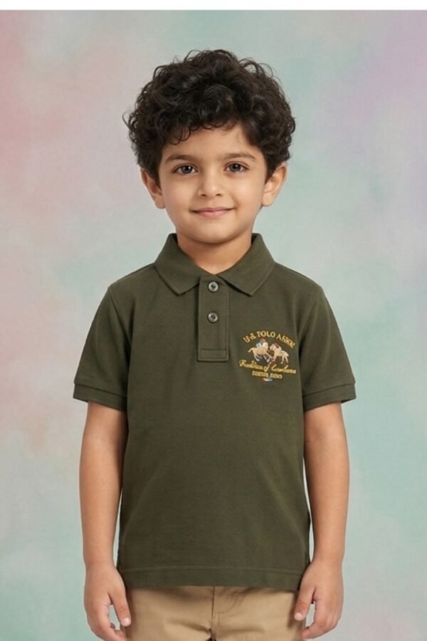 Boys Olive Heritage Polo Shirt