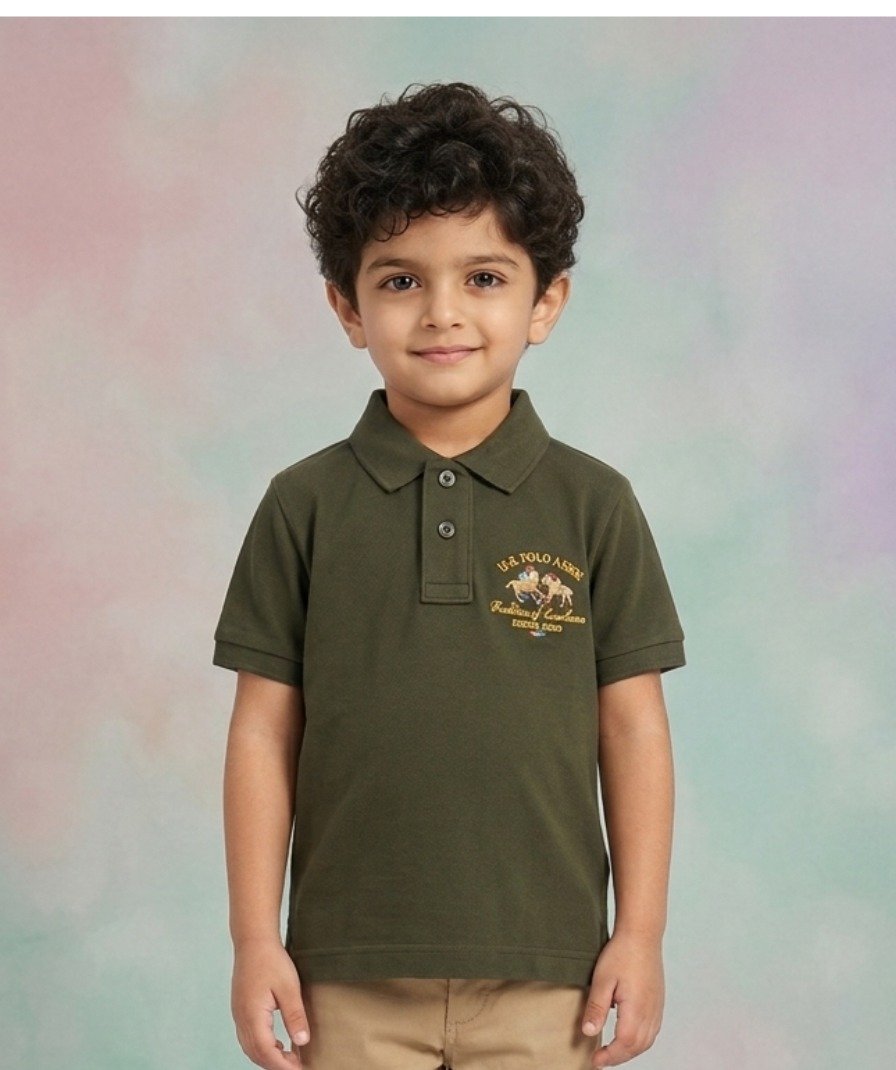 Boys Olive Heritage Polo Shirt