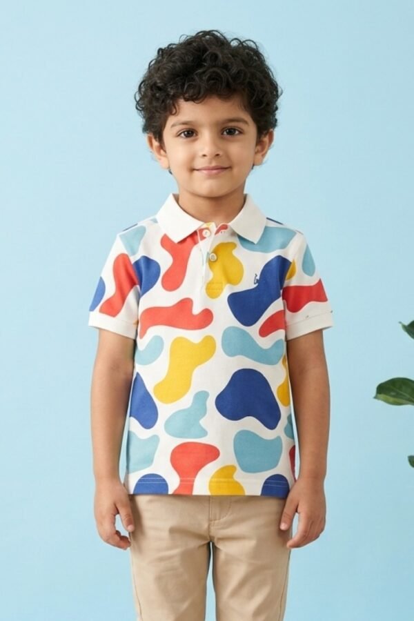 Boys Multi-Color Abstract Polo