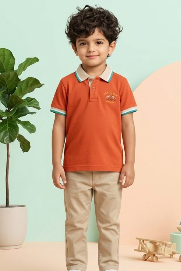 Boys Burnt Orange Polo Shirt