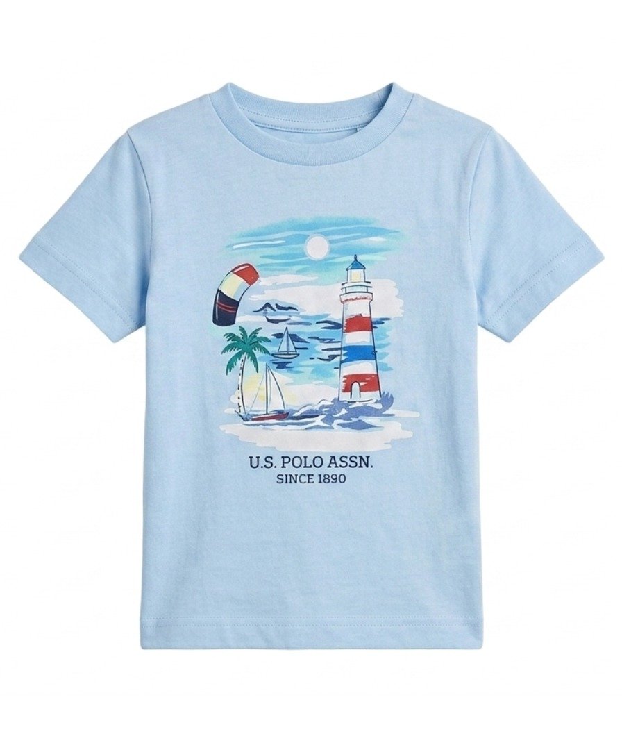 Boys Blue Graphic Shorts Set - Image 4