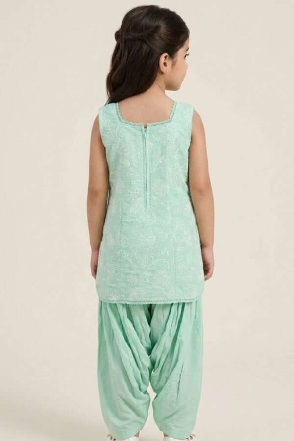Girls Mint Floral Ethnic Set