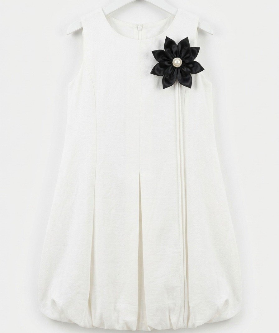 Girls Elegant White Party Dress - Image 2