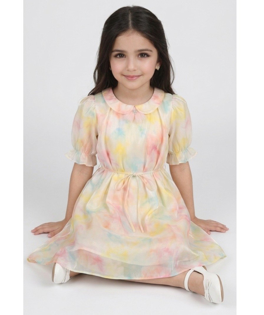 Girls Pastel Tie-Dye Dress - Image 3