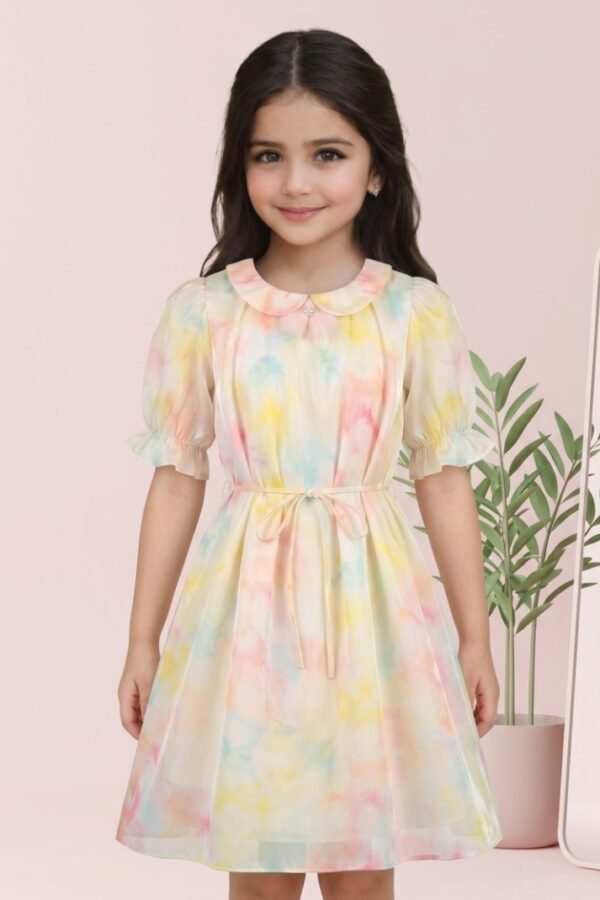 Girls Pastel Tie-Dye Dress