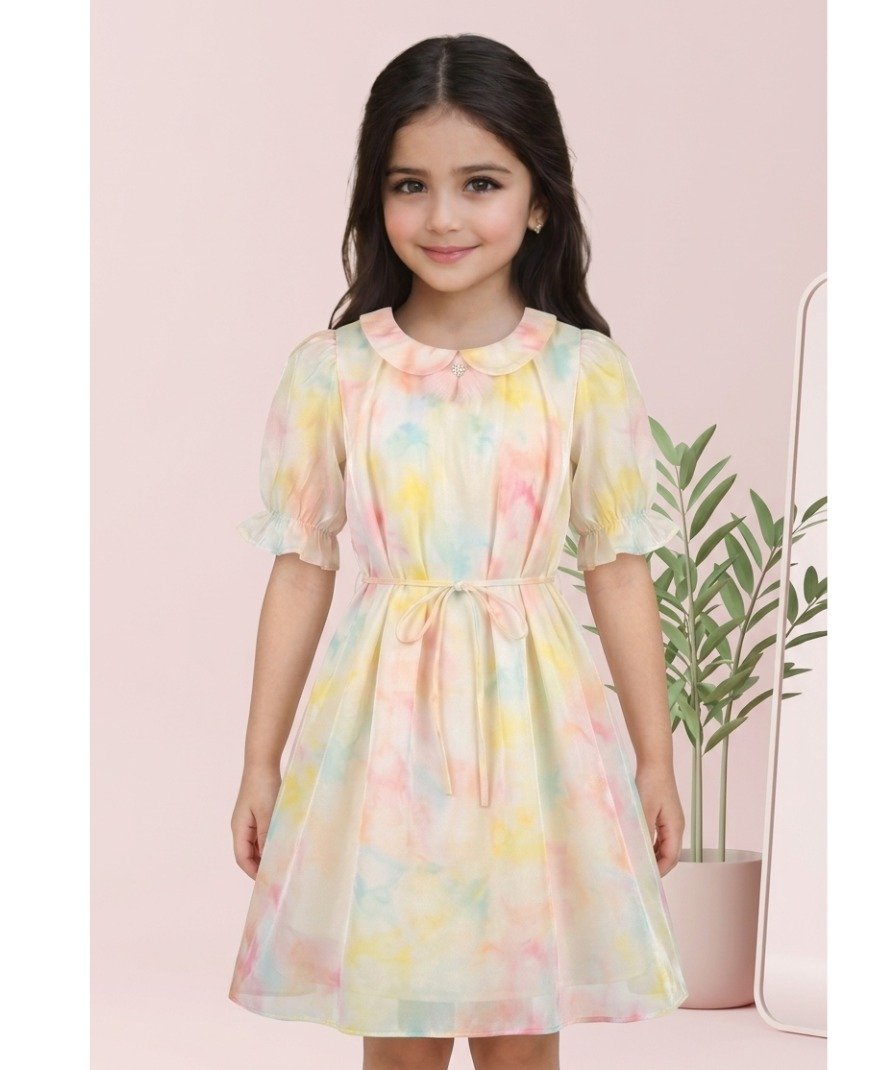 Girls Pastel Tie-Dye Dress