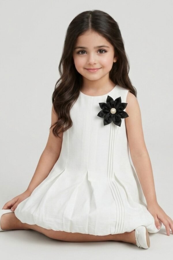 Girls Elegant White Party Dress