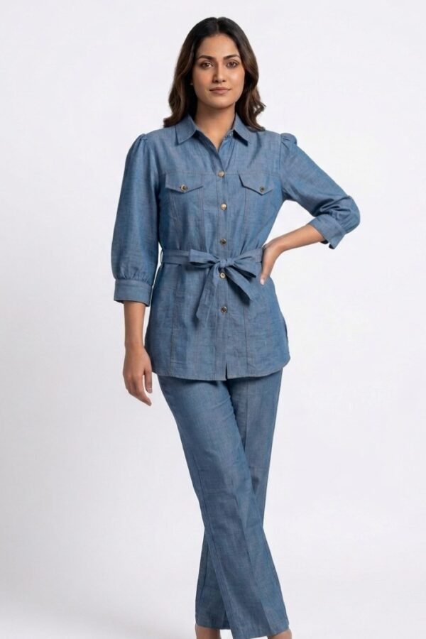 Women Blue Denim Co-ord Set