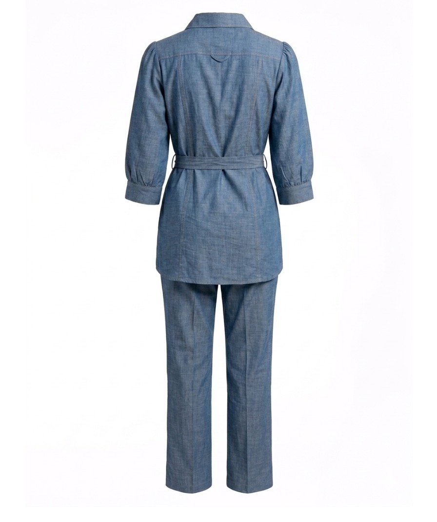 Women Blue Denim Co-ord Set - Image 3