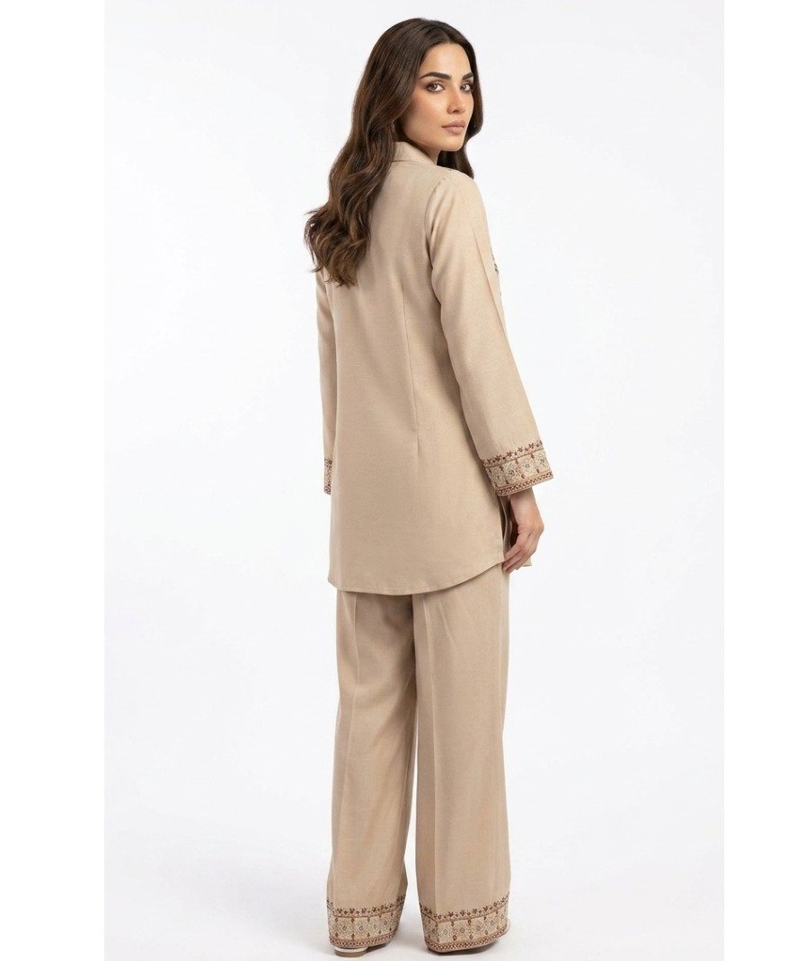 Beige Embroidered Co-ord Set - Image 4
