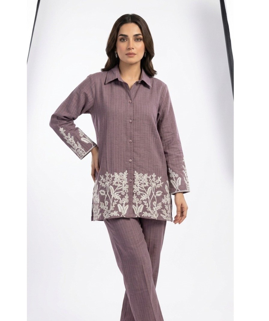 Mauve Embroidered Co-ord Set