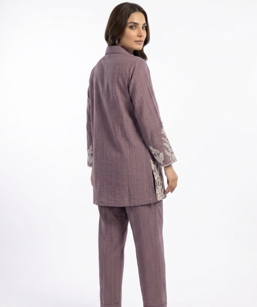 Mauve Embroidered Co-ord Set - Image 2