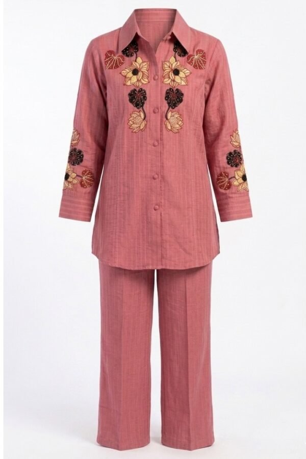 Pink Embroidered Co-ord Set