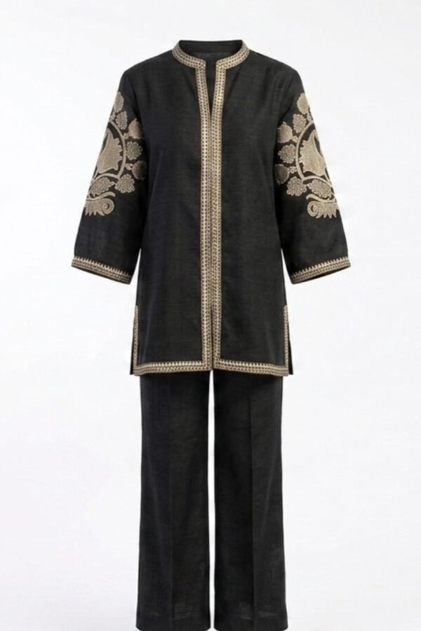 Black Embroidered Co-ord Set