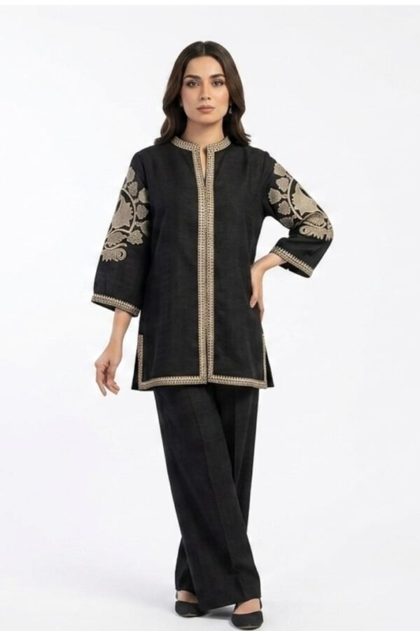 Black Embroidered Co-ord Set