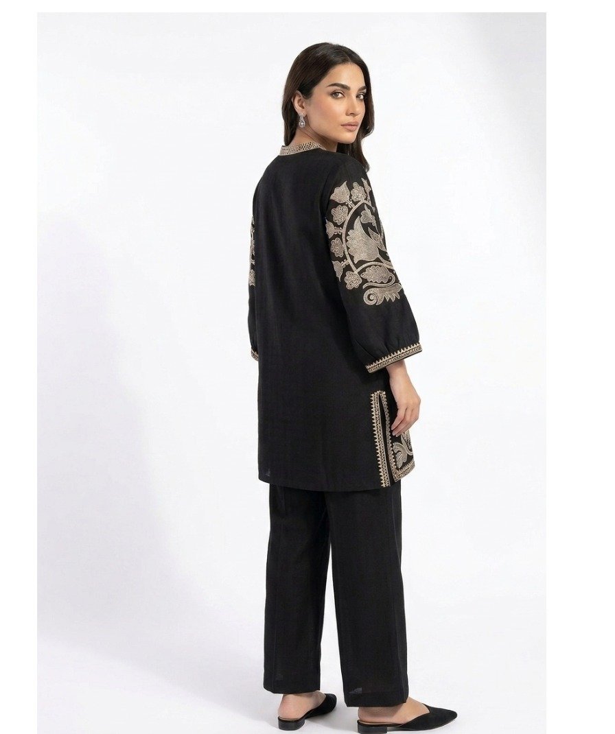 Black Embroidered Co-ord Set - Image 5